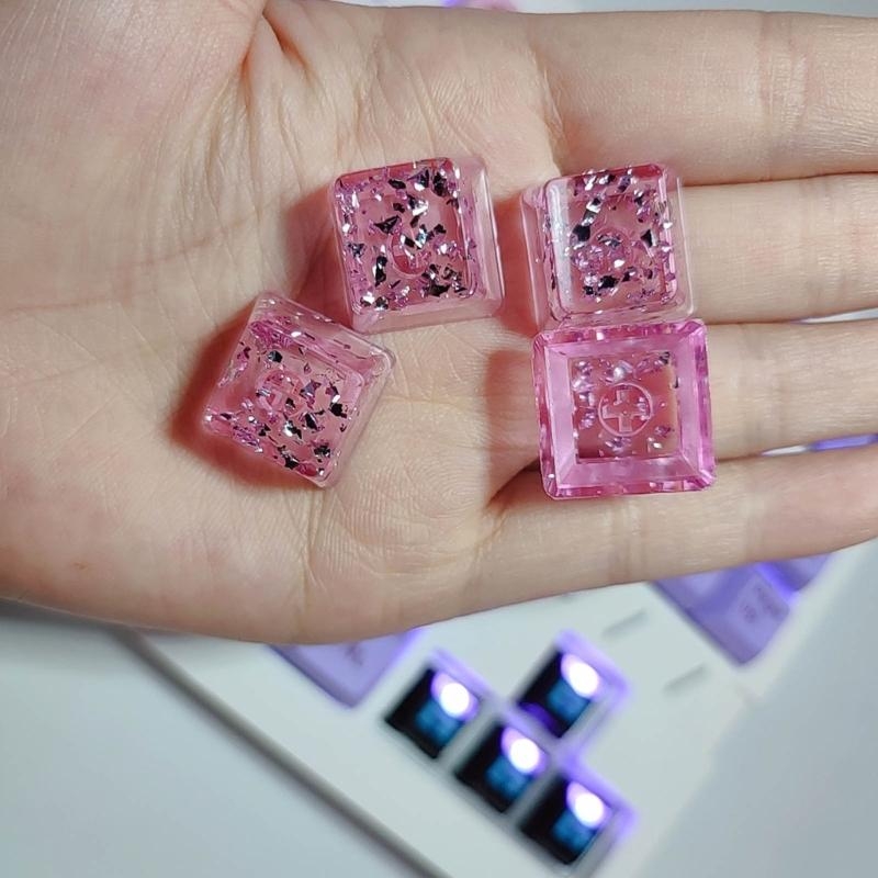 Keyboard Gaming Transparent - 587B Backlit Keycap Resin Personality Transparent