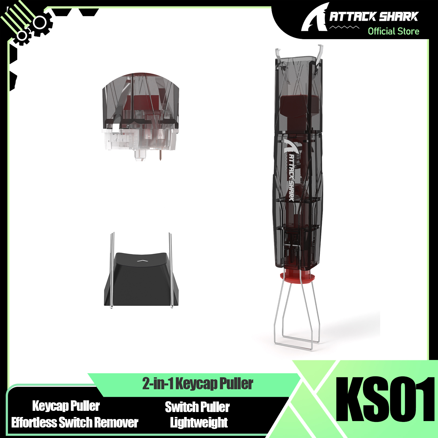 Keycap Puller Ring - ATTACK SHARK KS01 2-in-1 Keycap Puller