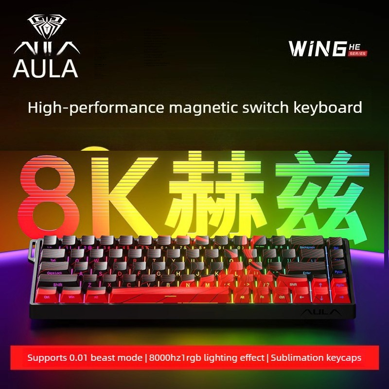 Gaming Keyboard Blue Switches - AULA WiN60/68HE Teclado Magnetico Magnetic Axis