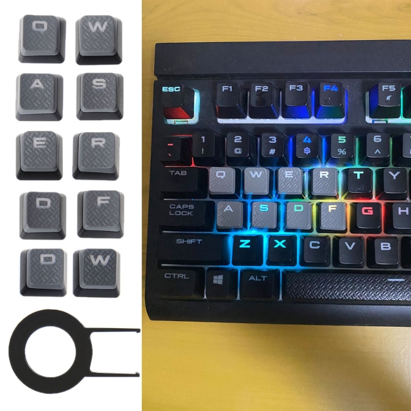 Gaming Keyboard Ergo - 10 Keys Backlit Keycaps Non-slip for