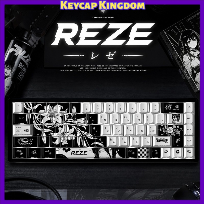 Gaming Keyboard Ergo - NEW Reze 5.0 Anime Keycaps Chainsaw