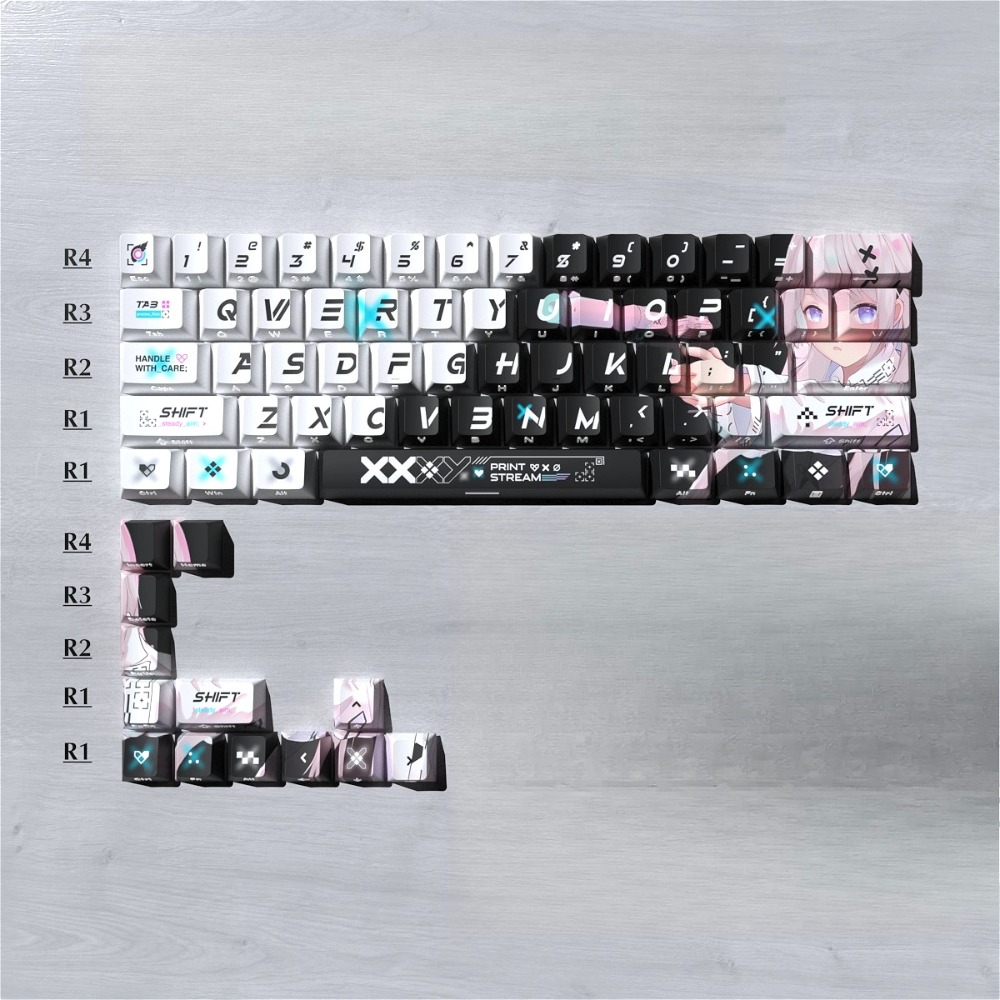Gaming Keyboard Thocky - Double-shot Side Print Thocky Keycaps for