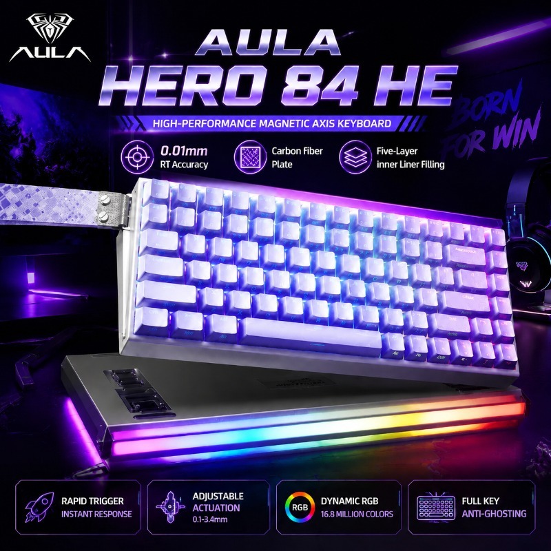 AULA HERO84 Magnetic Gaming Me - Gaming Keyboard No Rgb ulasan dan harga