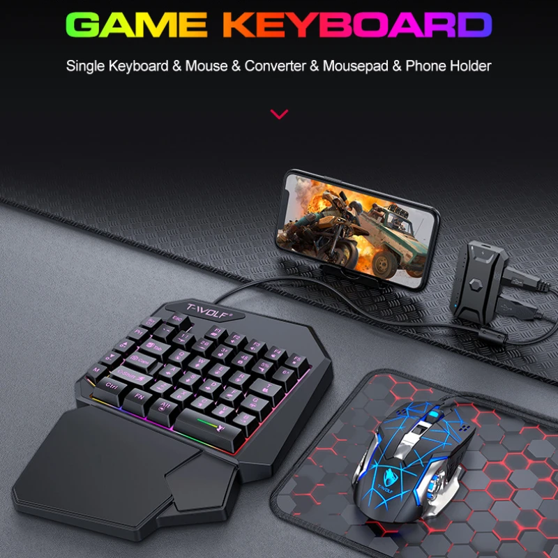 T-WOLF TF900 One Handed Keyboa - Gaming Keyboard Hand ulasan dan harga