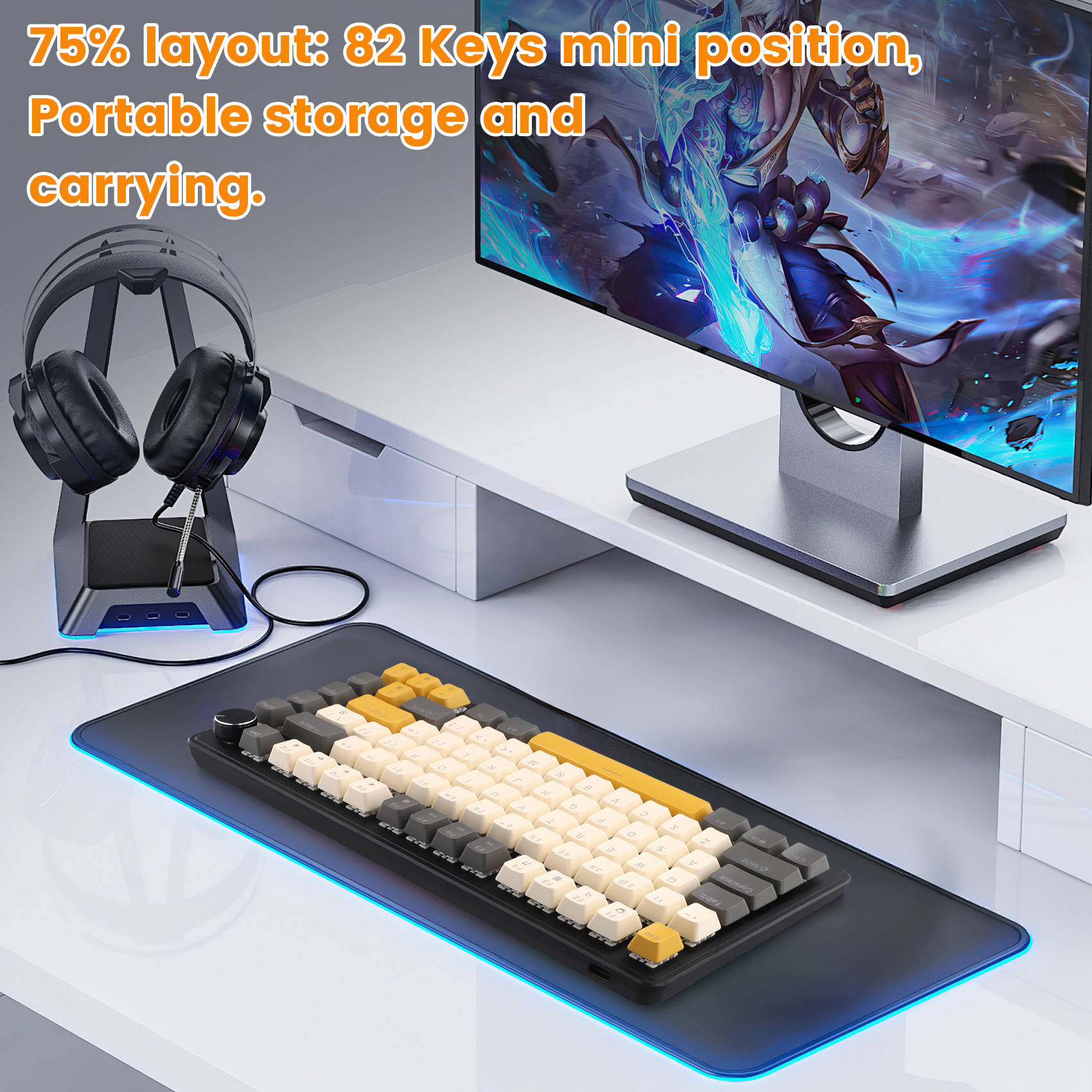K82 Gaming Keyboard With Media - Keyboard Gaming Blue Switch ulasan dan harga