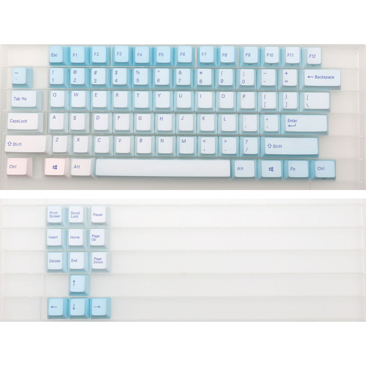 87 Keys Frost Blue Keycaps Che - Keyboard Gaming Blue Switch ulasan dan harga