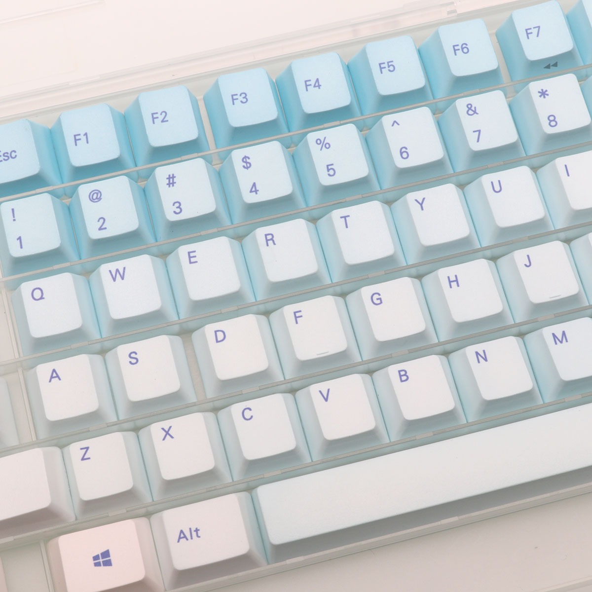 87 Keys Frost Blue Keycaps Che - Keyboard Gaming Blue Switch ulasan dan harga