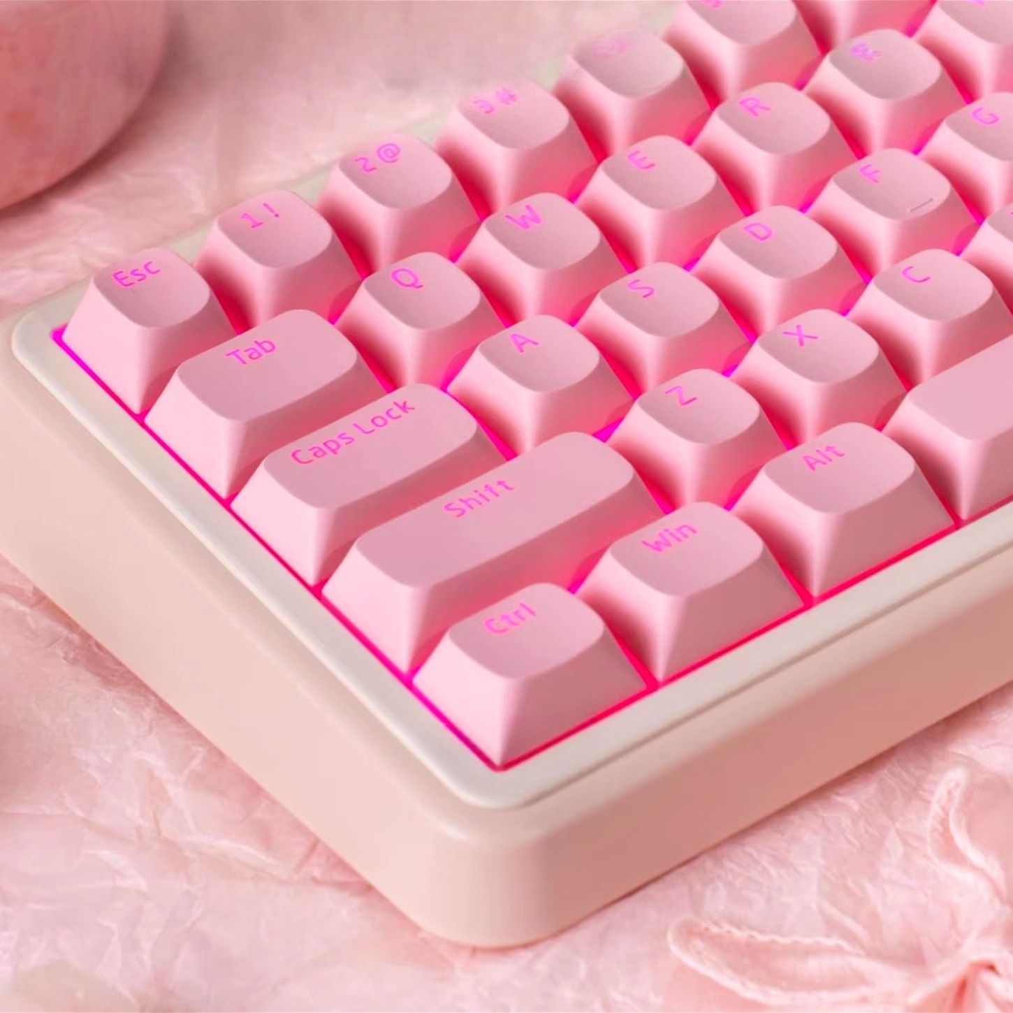 OEM Simple Pink Pudding Charac - Keyboard Gaming Transparent ulasan dan harga