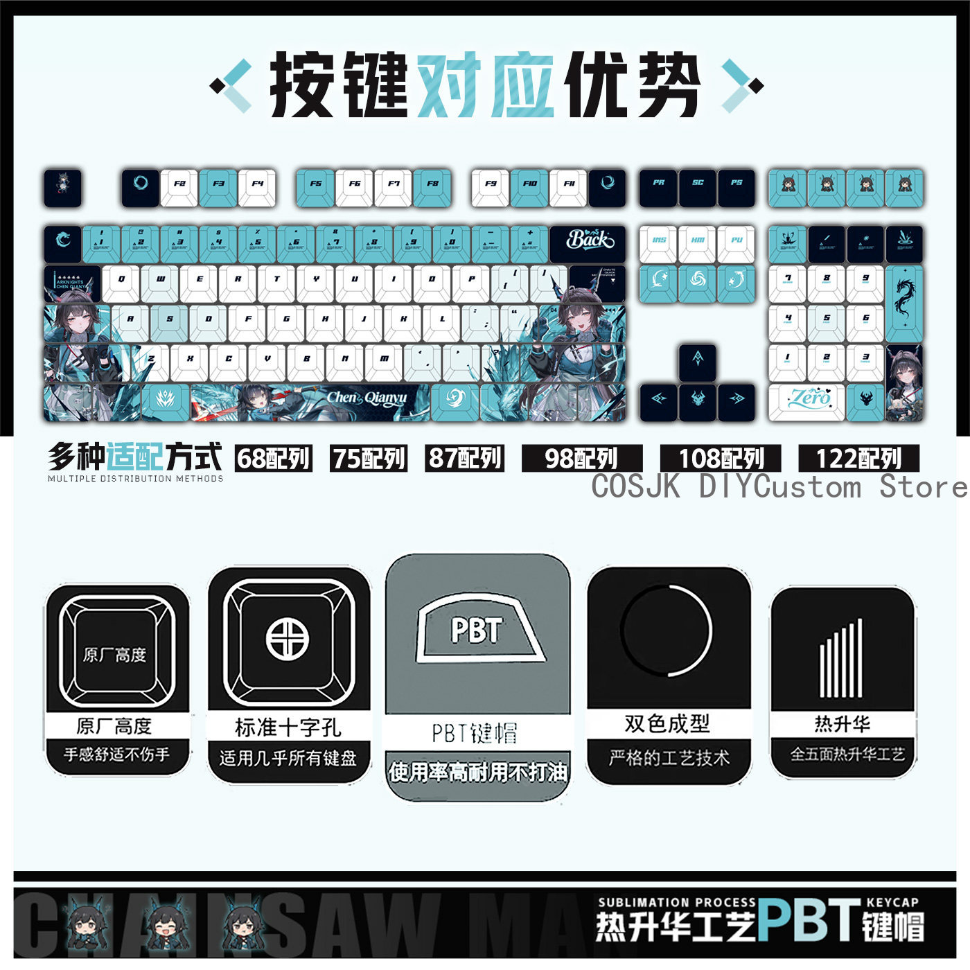 122 Keys Anime Chen Qianyu Ark - Gaming Keyboard Top ulasan dan harga