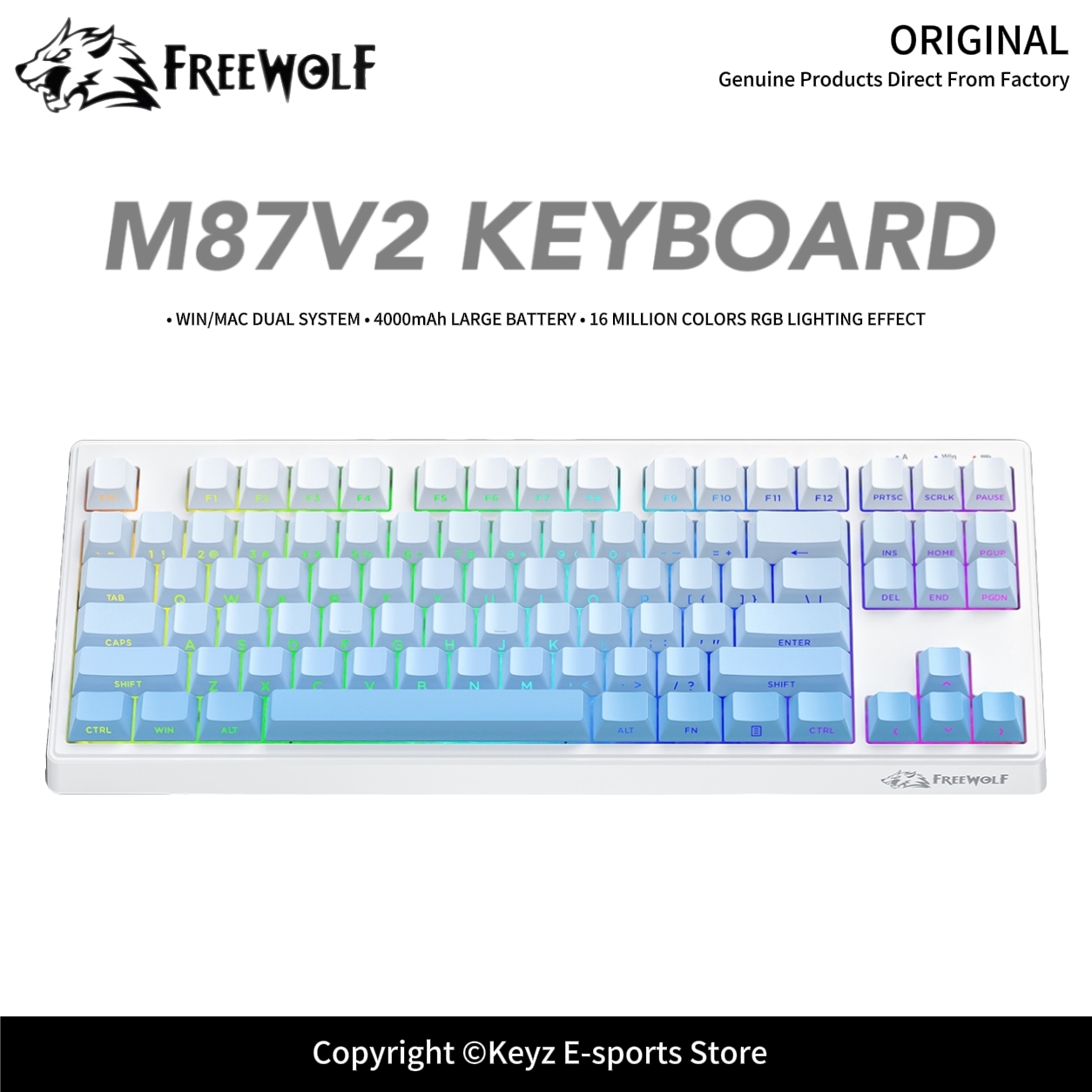 Tri-Mode Gaming Keyboard FREEW - Keyboard Gaming Transparent ulasan dan harga