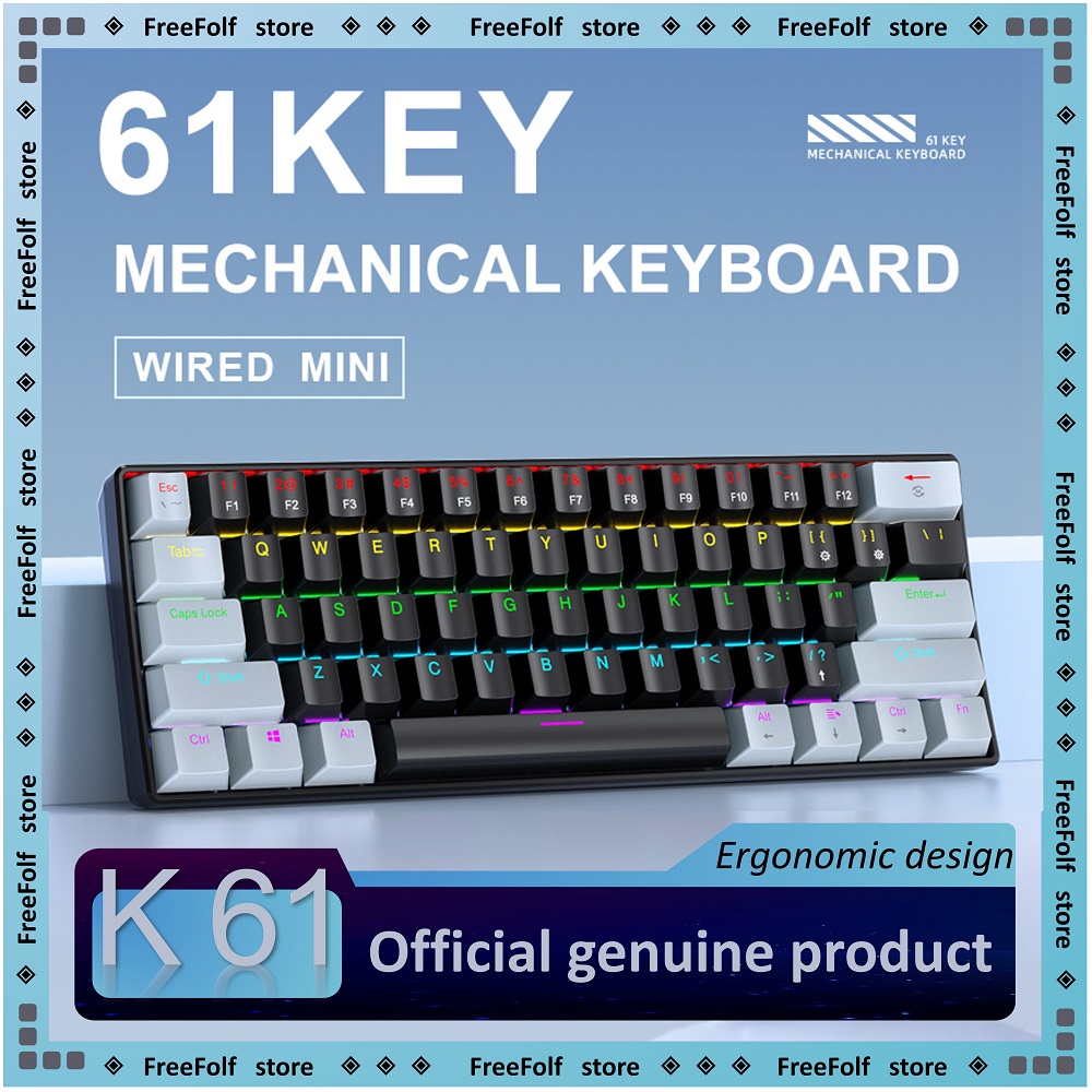 APAYADO K61 Mini 60% Gaming Ke - Keyboard Gaming Blue Switch ulasan dan harga