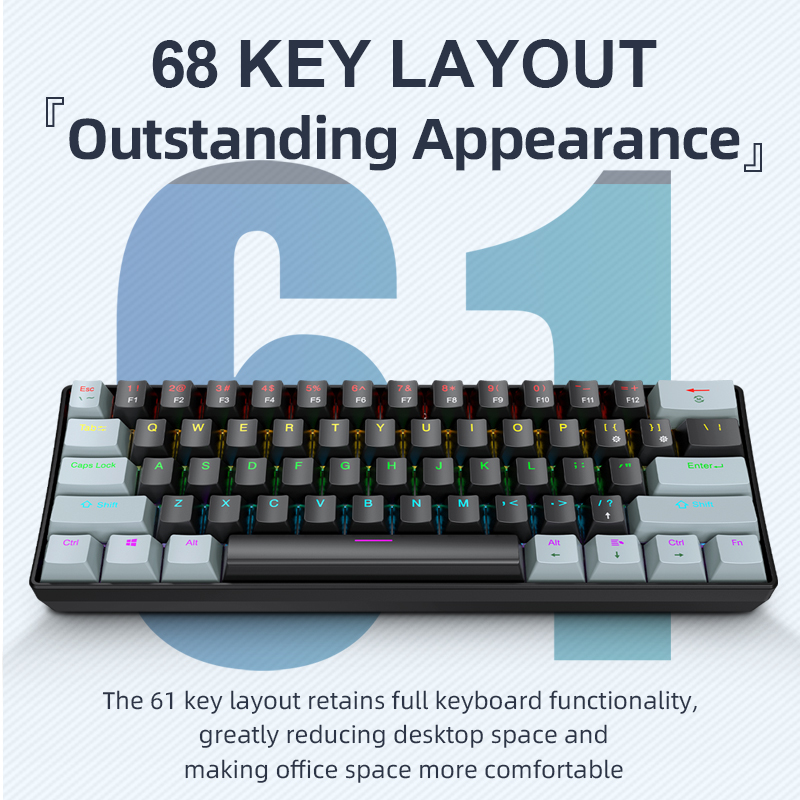APAYADO K61 Mini 60% Gaming Ke - Keyboard Gaming Blue Switch ulasan dan harga