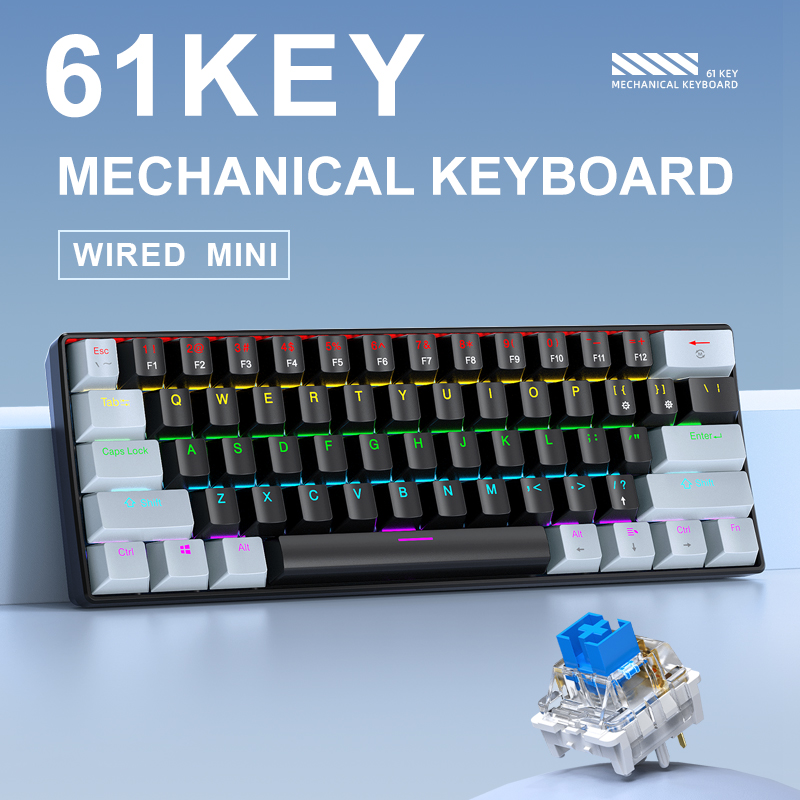 APAYADO K61 Mini 60% Gaming Ke - Keyboard Gaming Blue Switch ulasan dan harga