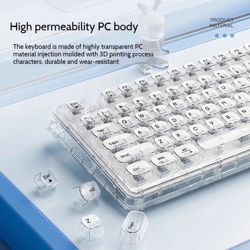 Leilin Z99 Ice Transparent Wir - Keyboard Gaming Transparent ulasan dan harga