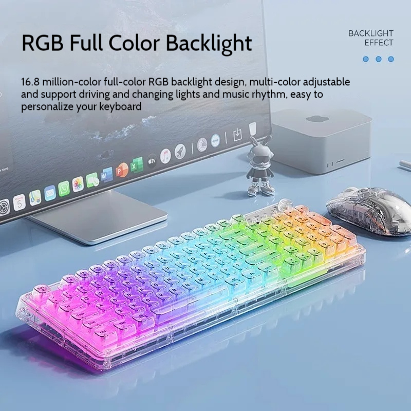 Leilin Z99 Ice Transparent Wir - Keyboard Gaming Transparent ulasan dan harga