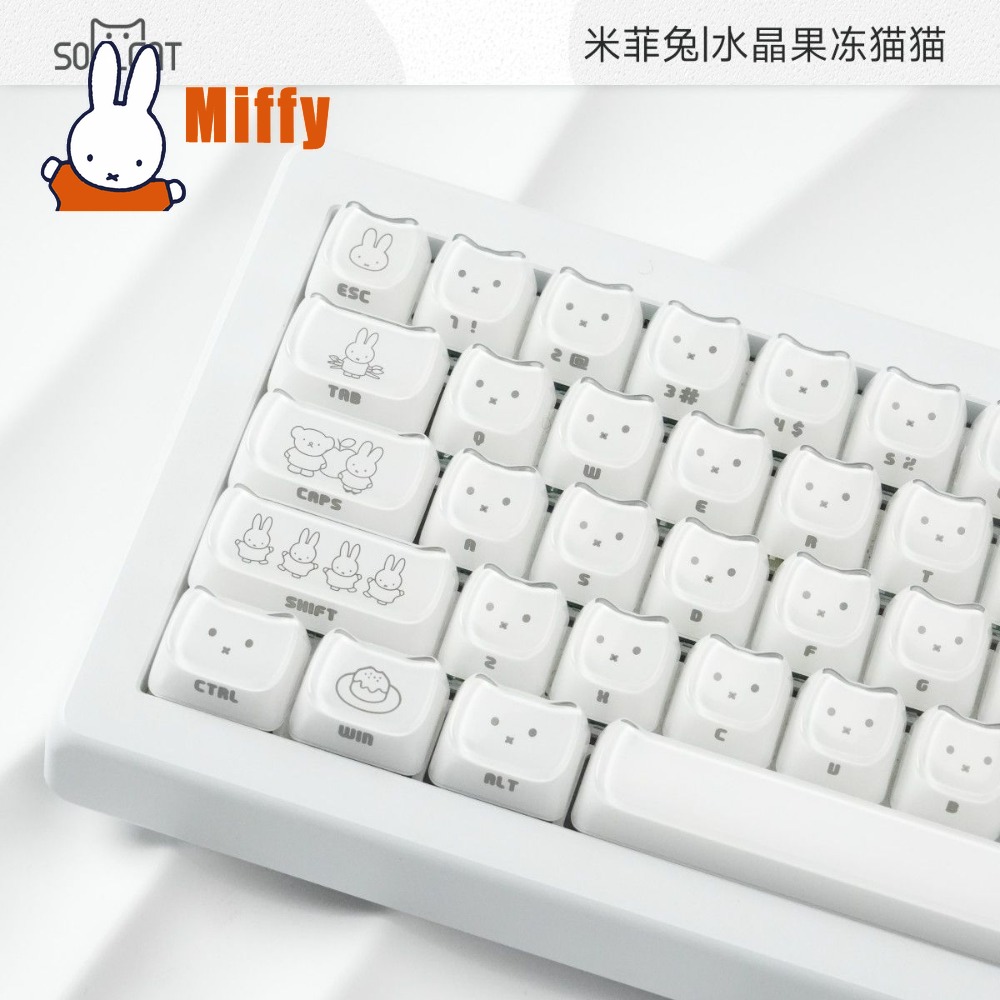 Kawaii Miffy Keycaps Cute Rabb - Gaming Keyboard Ergo ulasan dan harga