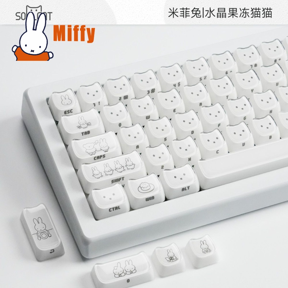 Kawaii Miffy Keycaps Cute Rabb - Gaming Keyboard Ergo ulasan dan harga