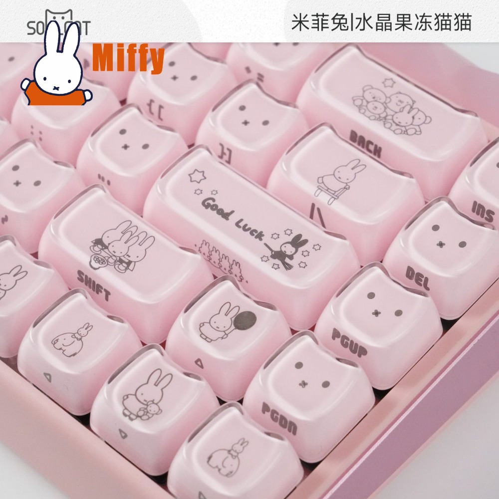 Kawaii Miffy Keycaps Cute Rabb - Gaming Keyboard Ergo ulasan dan harga